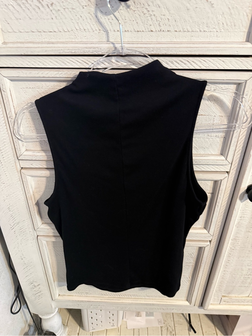 a.n.a Black Sleeveless Mock Neck Tank